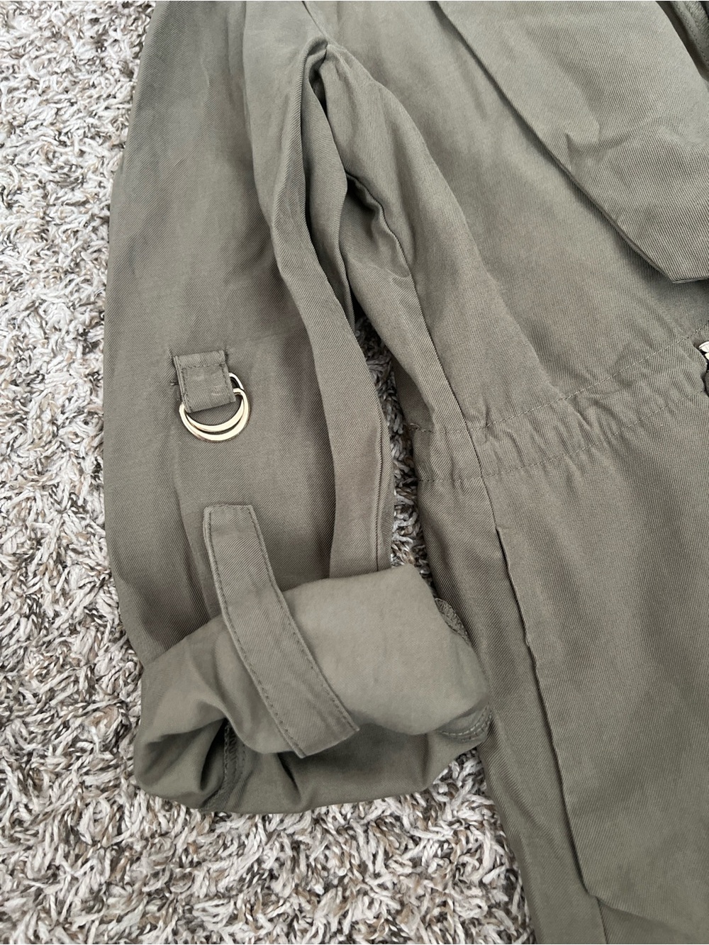 ZARA Olive Utility Drawstring Jacket - Picture 3 of 3